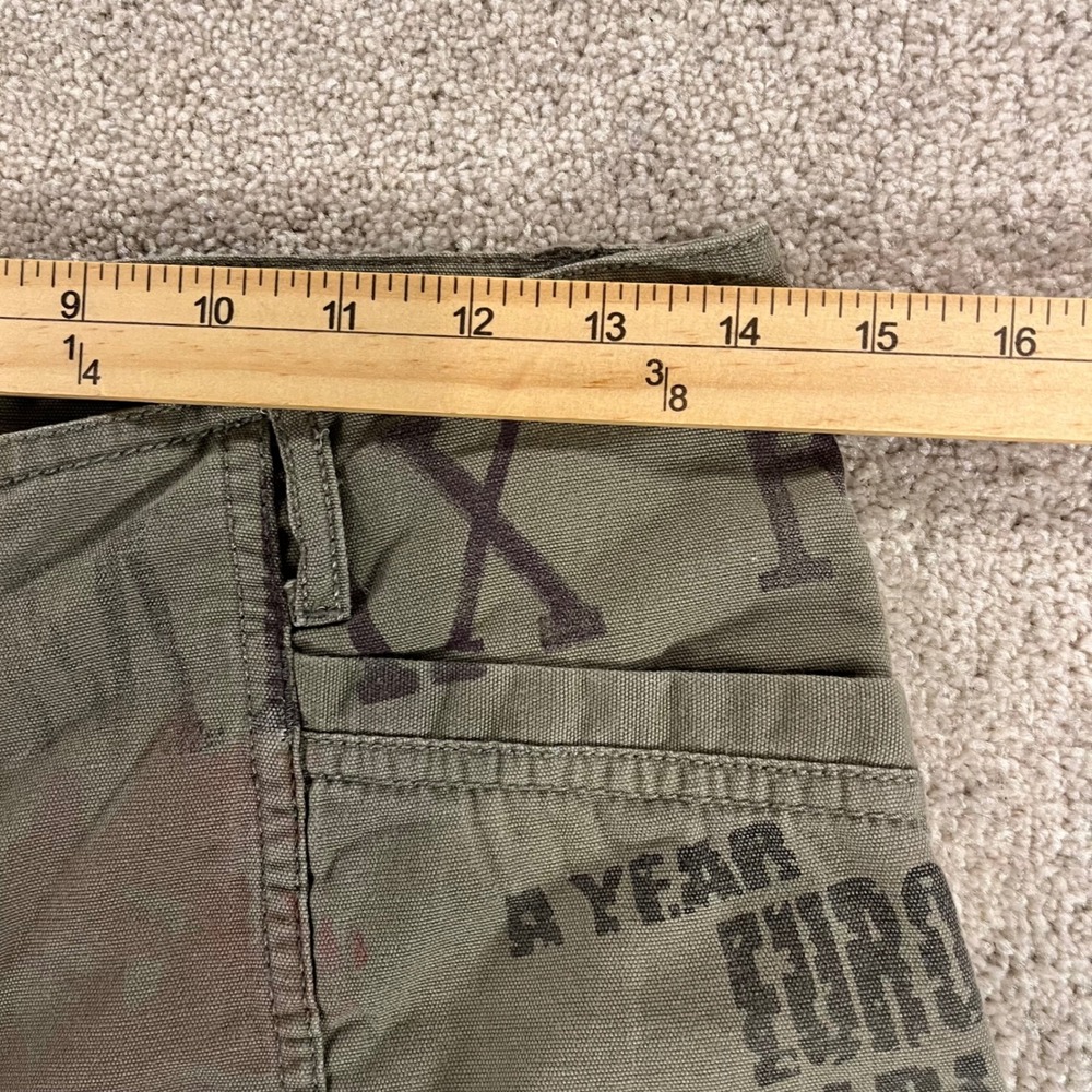Blue Willi's Cargo Pants Womens 38 Olive Green Graphic Floral Wide Leg - Picture 4 of 11